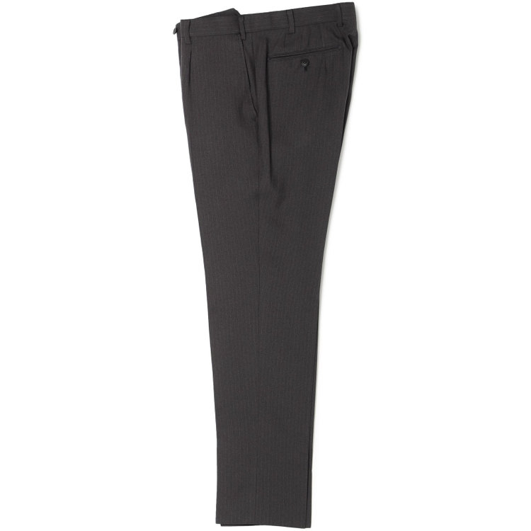 シルバーライン 【CLASSICO TAPERED】【秋冬】スペアパンツ付き/2釦シングルスーツ 1タック/グレー×ストライプ/ウエストムーブ/4S SUSTAINABILITY&ECOLOGY FABRIC/※パンツ裾上げ済仕様 グレー中間