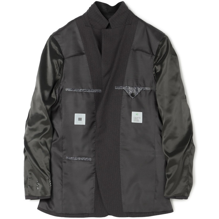 シルバーライン 【CLASSICO TAPERED】【秋冬】スペアパンツ付き/2釦シングルスーツ 1タック/グレー×ストライプ/ウエストムーブ/4S SUSTAINABILITY&ECOLOGY FABRIC/※パンツ裾上げ済仕様 グレー中間