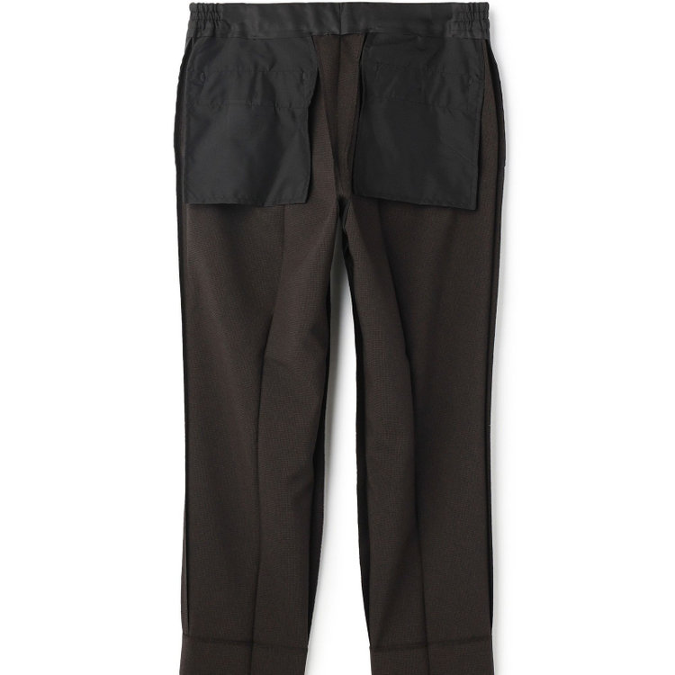 ブラックライン 【SLIM TAPERED_2】【春夏】2釦シングルスーツ 0タック/ブラウン&ブラック×ハウンドトゥース/ウエストシャーリング/4S SUSTAINABILITY&ECOLOGY FABRIC/※パンツ裾上げ済仕様 茶濃色