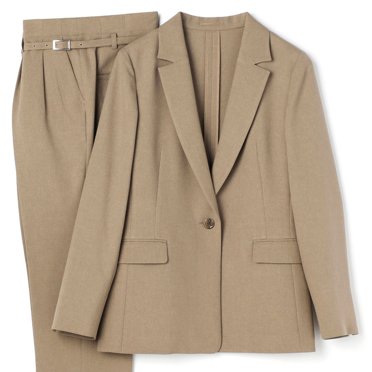 シルバーライン 【SILVER LINE】【年間】1釦シングルパンツスーツ/ベージュ/ウォッシャブル/Naturemier/4S SUSTAINABILITY&ECOLOGY FABRIC/※パンツ裾上げ済仕様 茶淡色