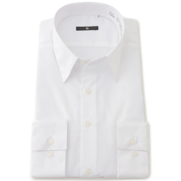 ブラックライン 【BLACK LINE】【形態安定】レギュラーカラードレスワイシャツ/ホワイト×ドビーツイル 白