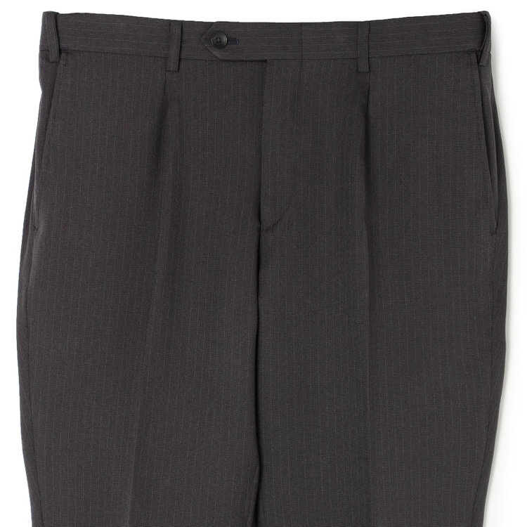 シルバーライン 【CLASSICO TAPERED】【秋冬】スペアパンツ付き/2釦シングルスーツ 1タック/グレー×ストライプ/ウエストムーブ/4S SUSTAINABILITY&ECOLOGY FABRIC/※パンツ裾上げ済仕様 グレー中間