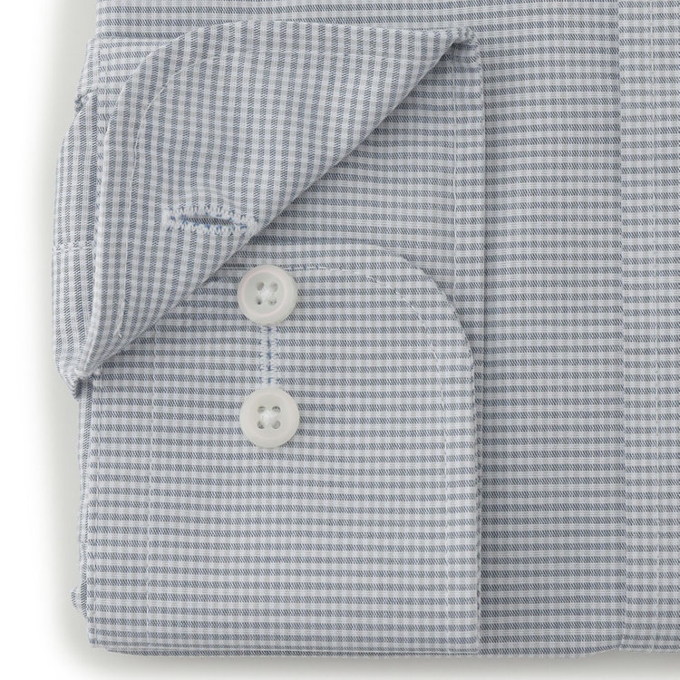 シルバーライン 【SILVER LINE】【形態安定】ボタンダウンワイシャツ/ブルーグリーン＆ホワイト×チェック 青中間