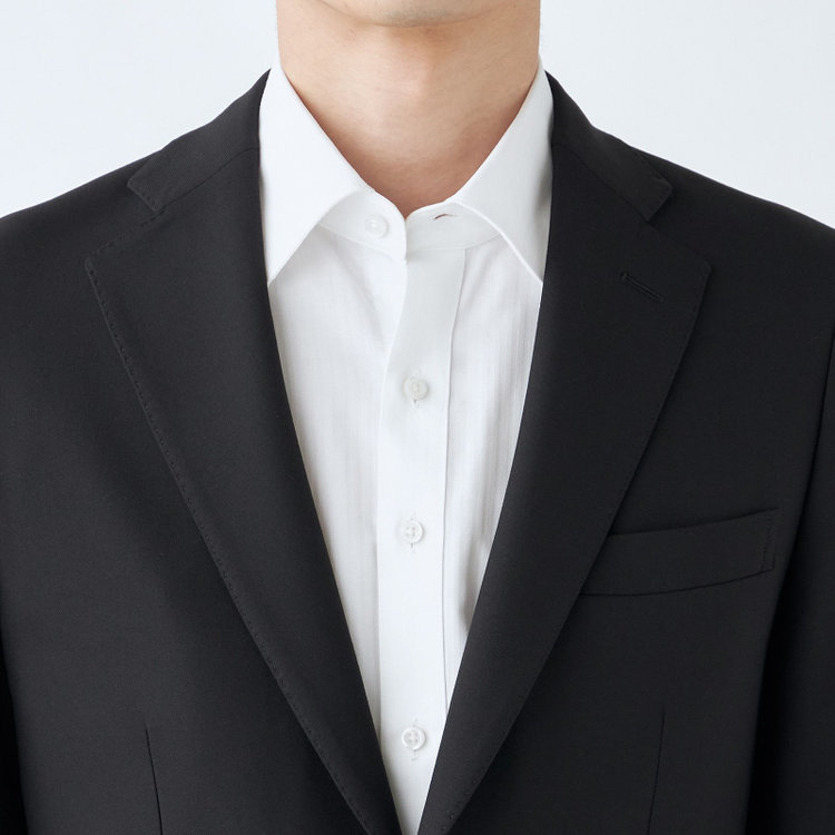 シルバーライン 【RBC】【秋冬】2釦シングルジャケット/ブラック×ソリッド/パッチポケット/メタル釦 黒