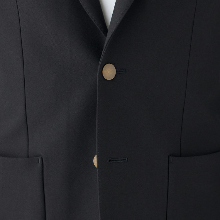 シルバーライン 【RBC】【秋冬】2釦シングルジャケット/ブラック×ソリッド/パッチポケット/メタル釦 黒