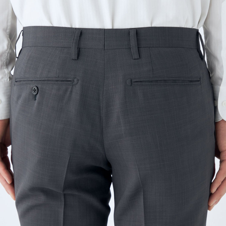 ブラックライン 【KSW】【春夏】ポリエステル素材 0タックパンツ/グレー/ウォッシャブル/※裾上げ必要 グレー中間