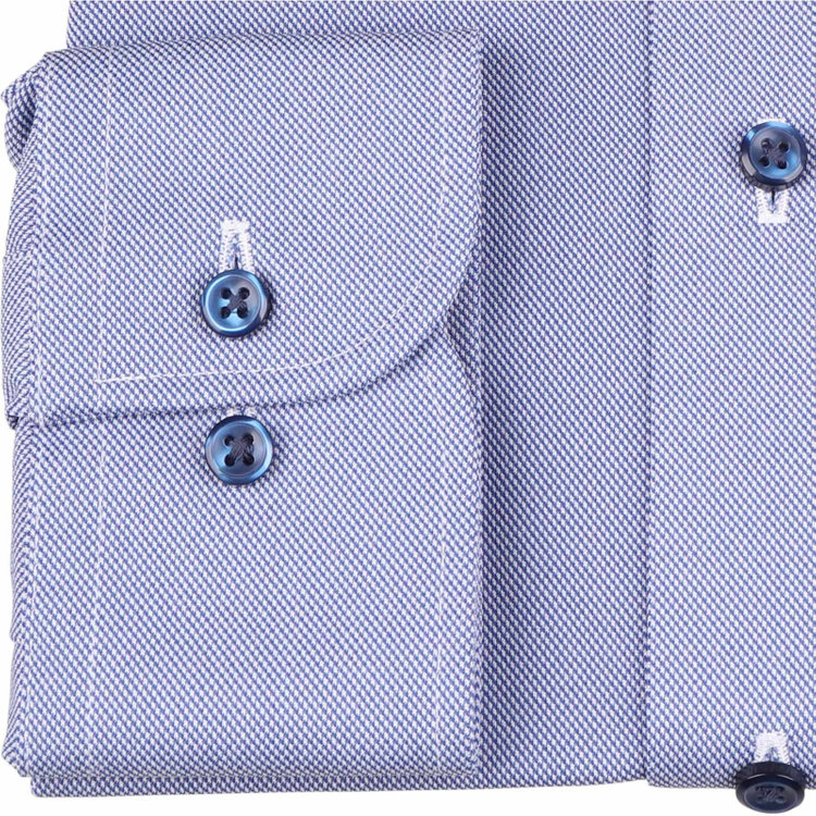 ブラックライン 【BL】ホリゾンタルワイドワイシャツ/ブルー×ドビー/「4S」スーパーノンアイロン・ストレッチ 紺中間