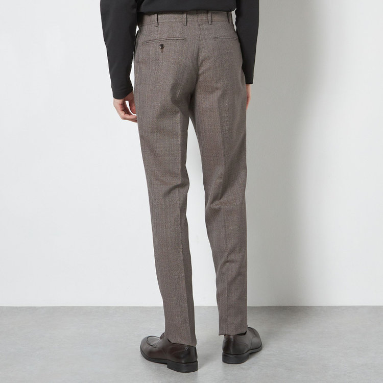 シルバーライン 【CLASSICO TAPERED】【春夏】3釦段返りシングルスーツ 2タック/ブラウン/パッチポケット/ウエストムーブ/MARZOTTO/※裾上げ必要 茶中間