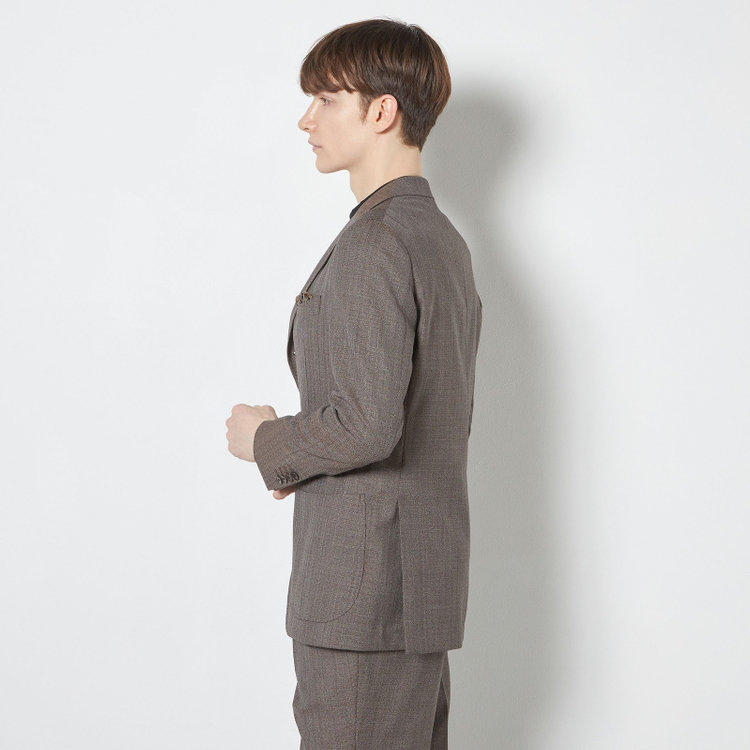 シルバーライン 【CLASSICO TAPERED】【春夏】3釦段返りシングルスーツ 2タック/ブラウン/パッチポケット/ウエストムーブ/MARZOTTO/※裾上げ必要 茶中間