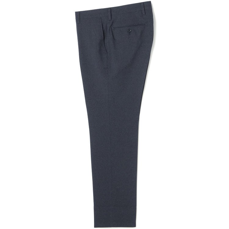 ブラックライン 【KSW】【春夏】0タックパンツ/ネイビー×チェック/※裾上げ済仕様 紺中間