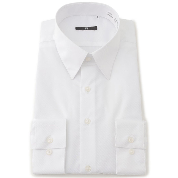 ブラックライン 【BLACK LINE】【形態安定】レギュラーカラードレスワイシャツ/ホワイト×ドビーツイル 白