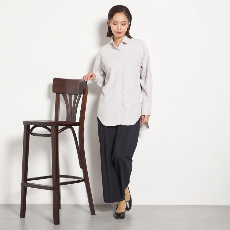 ブラックライン 【汗ジミ防止】【SILVER LINE】レギュラーカラーオバーサイズシャツ/ライトグレー グレー淡色