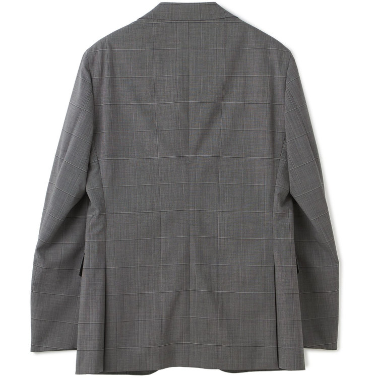 シルバーライン 【CLASSICO TAPERED】【春夏】3釦段返りシングルスーツ 2タック/グレー×ウィンドペン/ウエストムーブ/MARZOTTO/※裾上げ必要 グレー中間