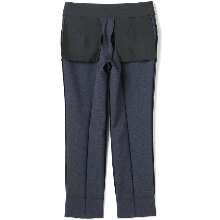 ブラックライン 【KSW】【春夏】0タックパンツ/ネイビー×チェック/※裾上げ済仕様 紺中間