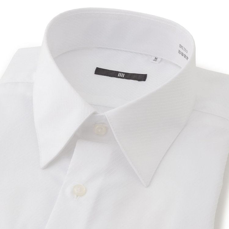 ブラックライン 【BLACK LINE】【形態安定】レギュラーカラードレスワイシャツ/ホワイト×ドビーツイル 白