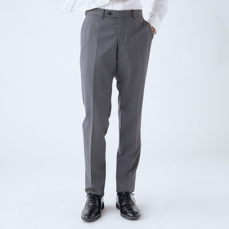 ブラックライン 【SLIM TAPERED_2】【年間】2釦シングルリバーシブルスリーピーススーツ 0タック/グレー/NEW ZEALAND WOOL MIX/※裾上げ必要 グレー中間