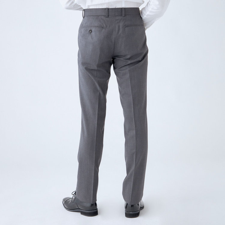 ブラックライン 【SLIM TAPERED_2】【年間】2釦シングルリバーシブルスリーピーススーツ 0タック/グレー/NEW ZEALAND WOOL MIX/※裾上げ必要 グレー中間