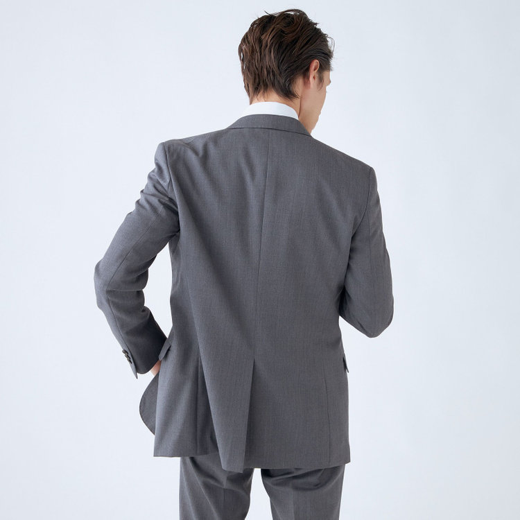 ブラックライン 【SLIM TAPERED_2】【年間】2釦シングルリバーシブルスリーピーススーツ 0タック/グレー/NEW ZEALAND WOOL MIX/※裾上げ必要 グレー中間