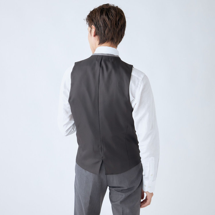 ブラックライン 【SLIM TAPERED_2】【年間】2釦シングルリバーシブルスリーピーススーツ 0タック/グレー/NEW ZEALAND WOOL MIX/※裾上げ必要 グレー中間