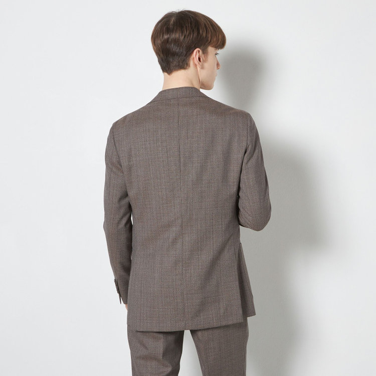 シルバーライン 【CLASSICO TAPERED】【春夏】3釦段返りシングルスーツ 2タック/ブラウン/パッチポケット/ウエストムーブ/MARZOTTO/※裾上げ必要 茶中間