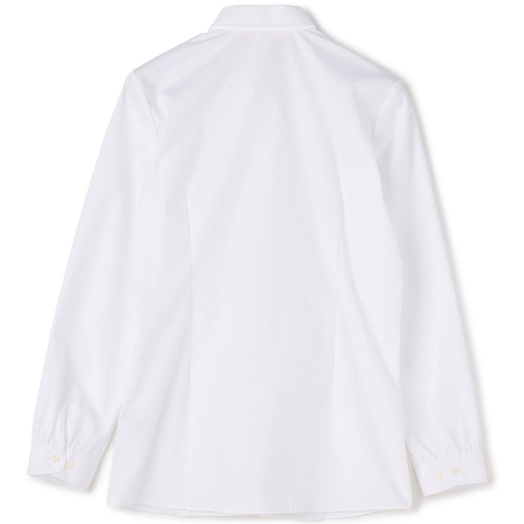 ソノタ 【SUIT SELECT×Samantha Thavasa】【長袖】リボン&フリル取り外しスキッパー/ホワイト×ドビーストライプ 白