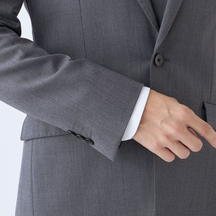 ブラックライン 【SLIM TAPERED_2】【年間】2釦シングルリバーシブルスリーピーススーツ 0タック/グレー/NEW ZEALAND WOOL MIX/※裾上げ必要 グレー中間