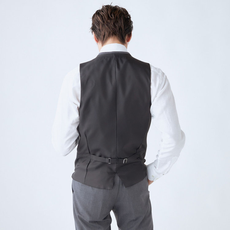 ブラックライン 【SLIM TAPERED_2】【年間】2釦シングルリバーシブルスリーピーススーツ 0タック/グレー/NEW ZEALAND WOOL MIX/※裾上げ必要 グレー中間