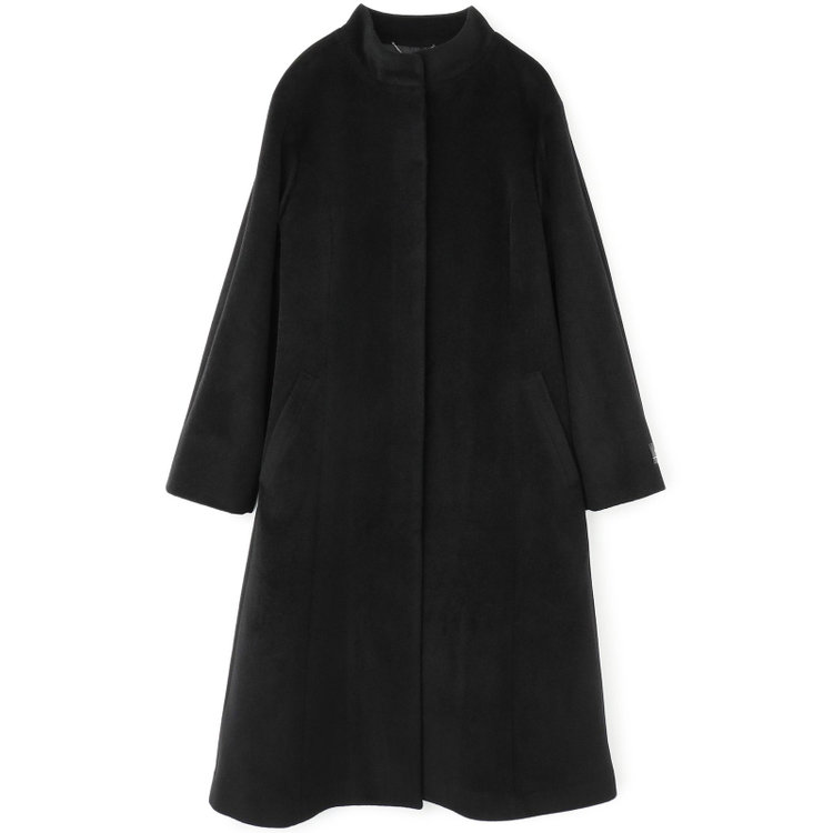シルバーライン スタンドカラーロングコート/ブラック 黒