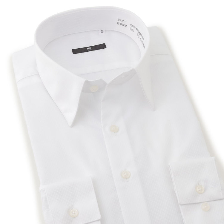 ブラックライン 【BLACK LINE】【形態安定】レギュラーカラードレスワイシャツ/ホワイト×ドビーツイル 白