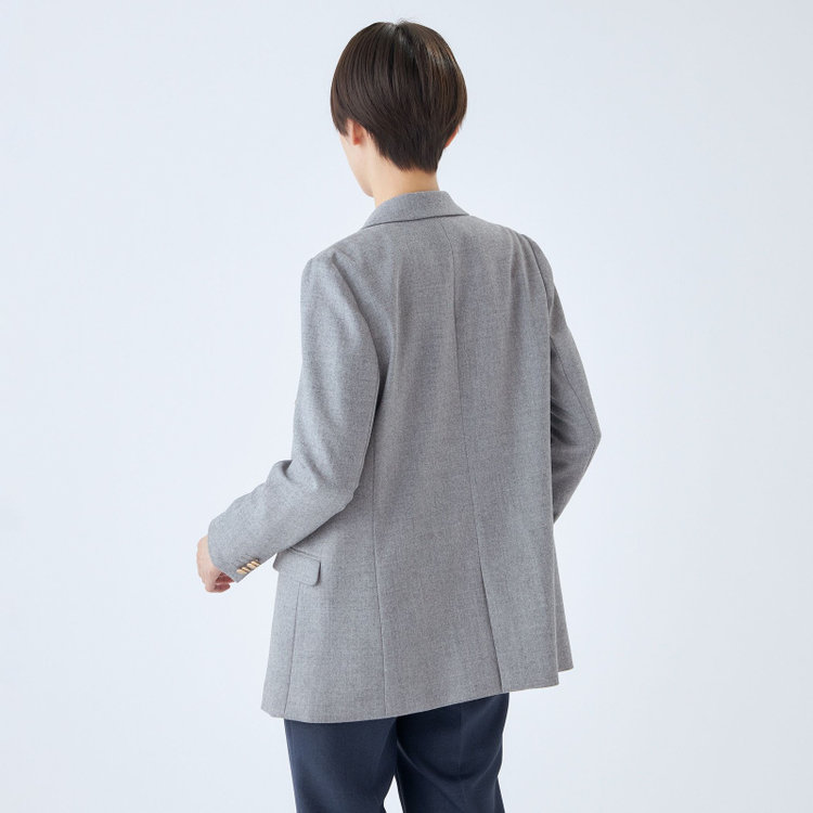 シルバーライン 【発送在庫あり】【SL】【秋冬】ウール6釦2掛けダブルジャケット/グレー/ゴールド釦/ヨコストレッチ グレー淡色