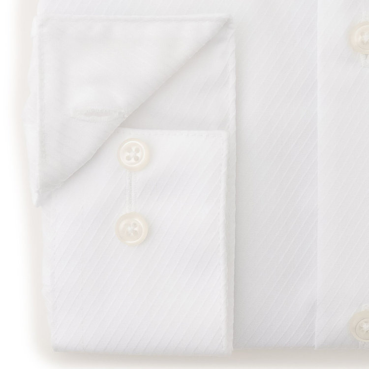 ブラックライン 【BLACK LINE】【形態安定】レギュラーカラードレスワイシャツ/ホワイト×ドビーツイル 白