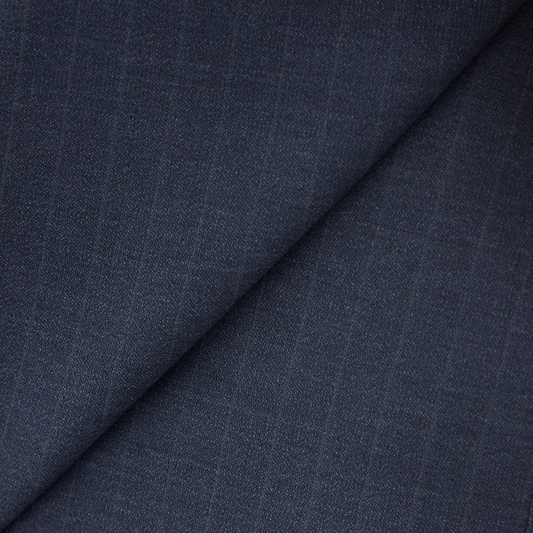 シルバーライン 【発送在庫あり】【CLASSICO TAPERED】【年間】スペアパンツ付き/2釦シングルスーツ 1タック/ネイビー×ストライプ/ウエストシャーリング仕様/ウォッシャブル/※裾上げ必要 青中間