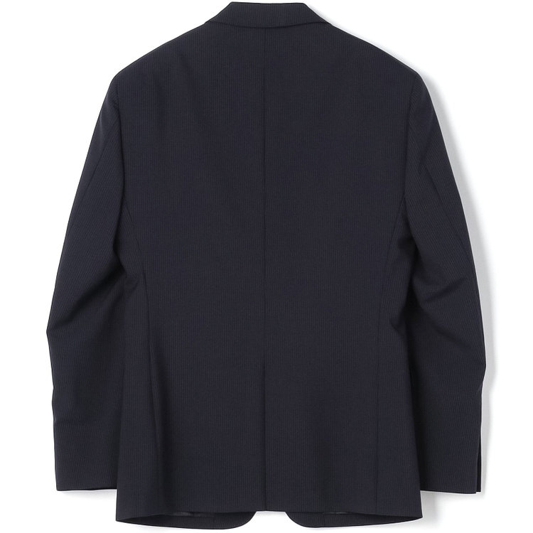 ブラックライン 【発送在庫あり】【KSW】【春夏】スペアパンツ付き/2釦シングルスーツ 0タック/ネイビー×ストライプ/※裾上げ必要 紺中間