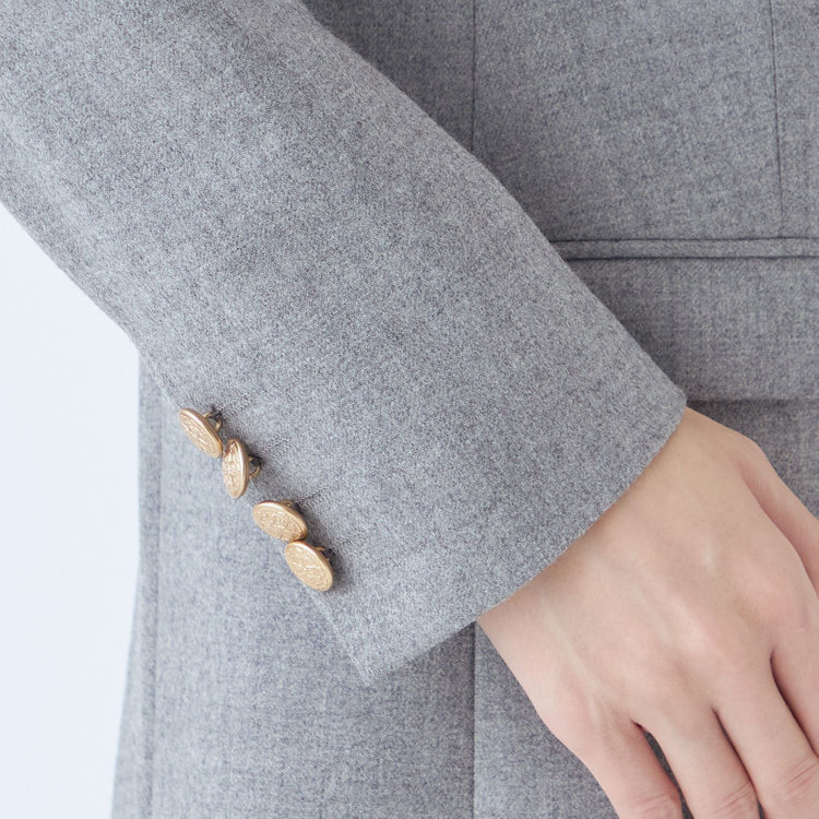 シルバーライン 【発送在庫あり】【SL】【秋冬】ウール6釦2掛けダブルジャケット/グレー/ゴールド釦/ヨコストレッチ グレー淡色