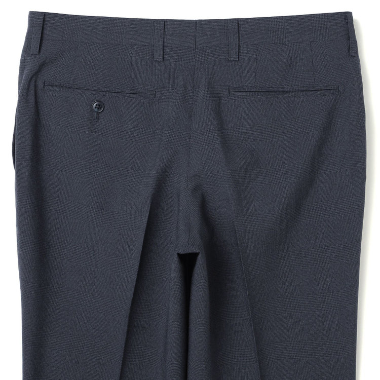 ブラックライン 【KSW】【春夏】0タックパンツ/ネイビー×チェック/※裾上げ済仕様 紺中間