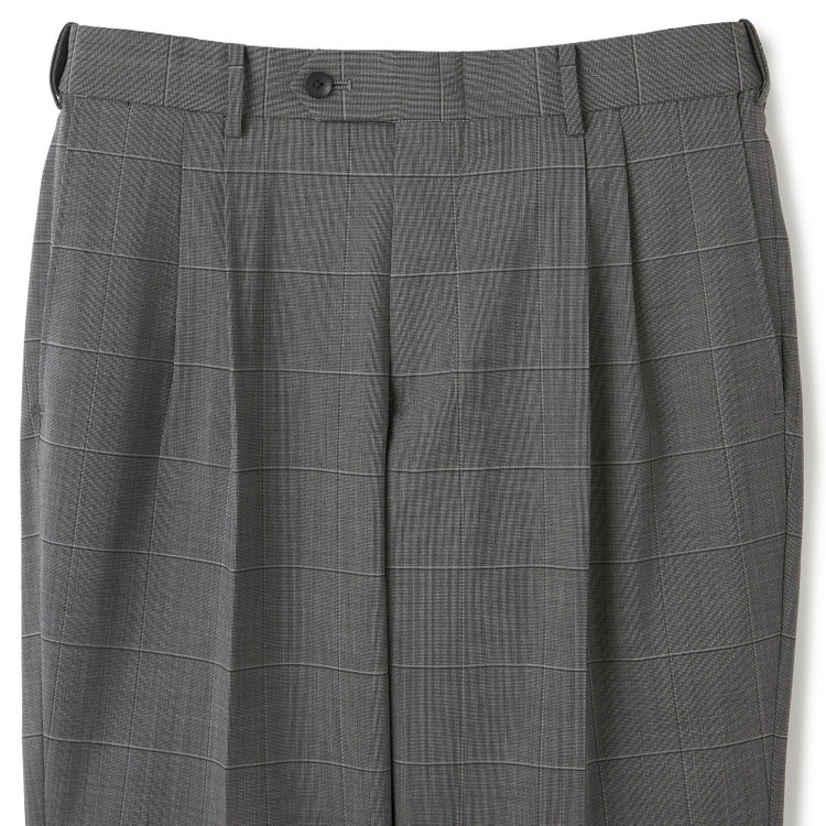 シルバーライン 【CLASSICO TAPERED】【春夏】3釦段返りシングルスーツ 2タック/グレー×ウィンドペン/ウエストムーブ/MARZOTTO/※裾上げ必要 グレー中間