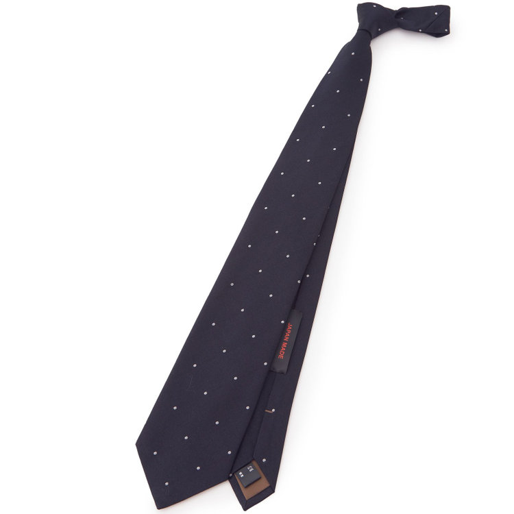 シルバーライン 【SILVER LINE】シルクコットンドットネクタイ 8.5cm幅/ネイビー/JAPAN MADE その他