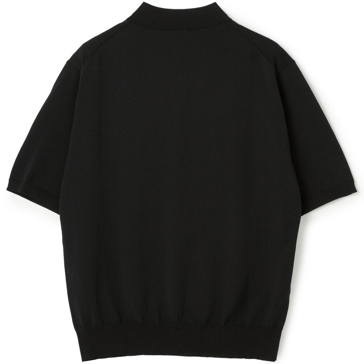 スーツセレクト 【RBC】【5分袖】コットンブレンドレトロポロシャツ/ブラック/マシンウォッシャブル 黒