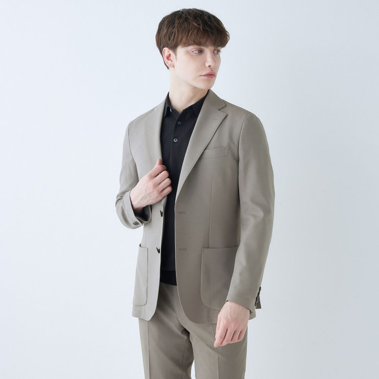 スーツセレクト 【RBC】【5分袖】コットンブレンドレトロポロシャツ/ブラック/マシンウォッシャブル 黒