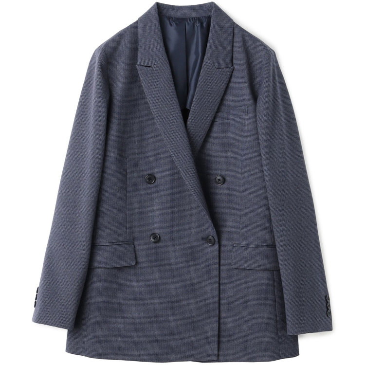 スーツセレクト 【RELAX TAPERED_2】【秋冬】4釦1掛けダブルジャケット/ネイビー×ガンクラブチェック/ウォッシャブル ネイビー系(紺)