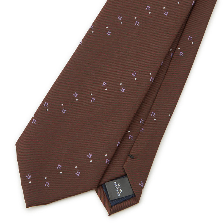 シルバーライン 【SILVER LINE】シルクブレンド小紋ネクタイ 8.0cm幅/ブラウン その他
