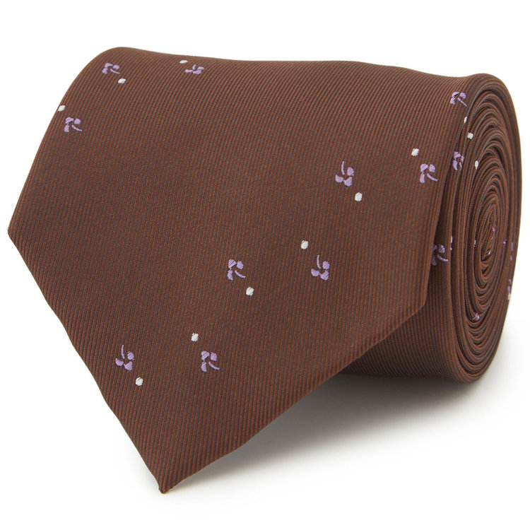 シルバーライン 【SILVER LINE】シルクブレンド小紋ネクタイ 8.0cm幅/ブラウン その他