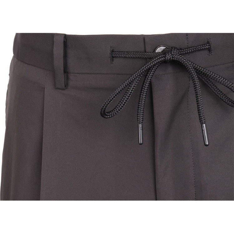 スーツセレクト 【WEB限定/OUTLET】【発送在庫あり】【RBC】【年間】1タックテーパードパンツ/ブラック/ドローコード/ウエストシャーリング/LIMONTAEAST fabrics designed in italy/MB×SUIT SELECT ブラック系(黒)