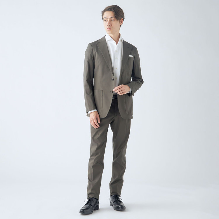 シルバーライン 【CLASSICO TAPERED】【春夏】テンセルブレンド2釦シングルジャケット/カーキ/パッチポケット/ICE EFFECT 黄淡色