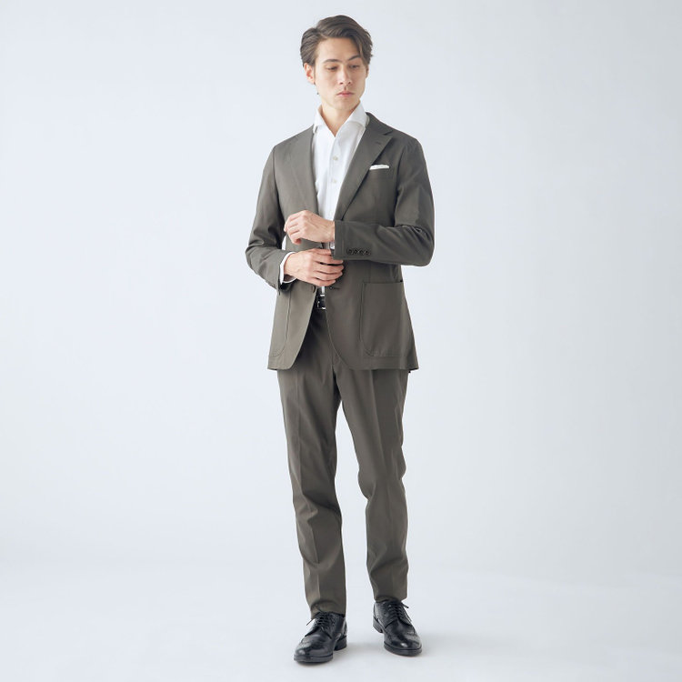 シルバーライン 【CLASSICO TAPERED】【春夏】テンセルブレンド2釦シングルジャケット/カーキ/パッチポケット/ICE EFFECT 黄淡色