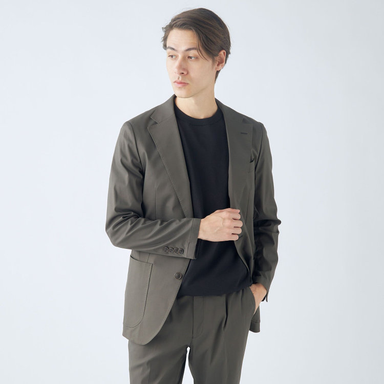 シルバーライン 【CLASSICO TAPERED】【春夏】テンセルブレンド2釦シングルジャケット/カーキ/パッチポケット/ICE EFFECT 黄淡色