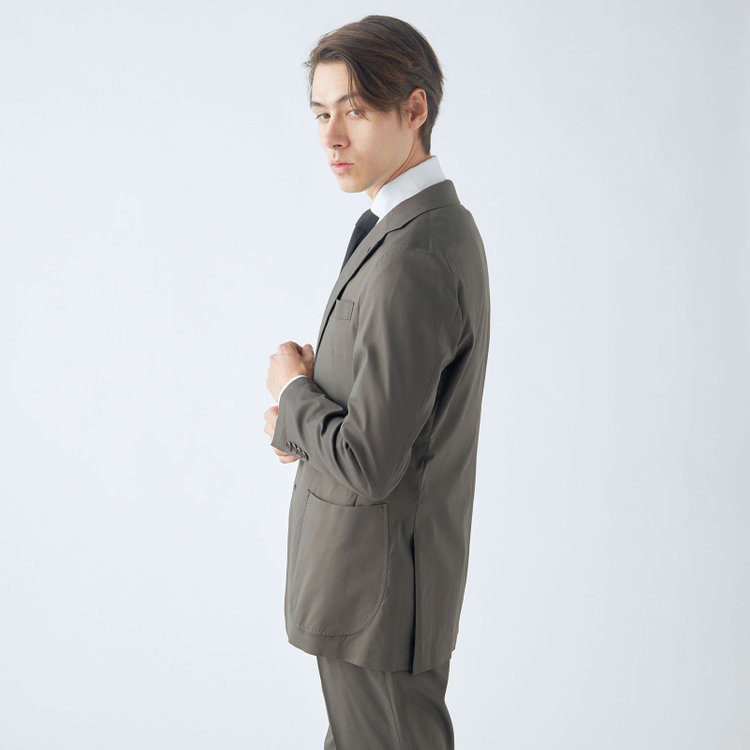 シルバーライン 【CLASSICO TAPERED】【春夏】テンセルブレンド2釦シングルジャケット/カーキ/パッチポケット/ICE EFFECT 黄淡色