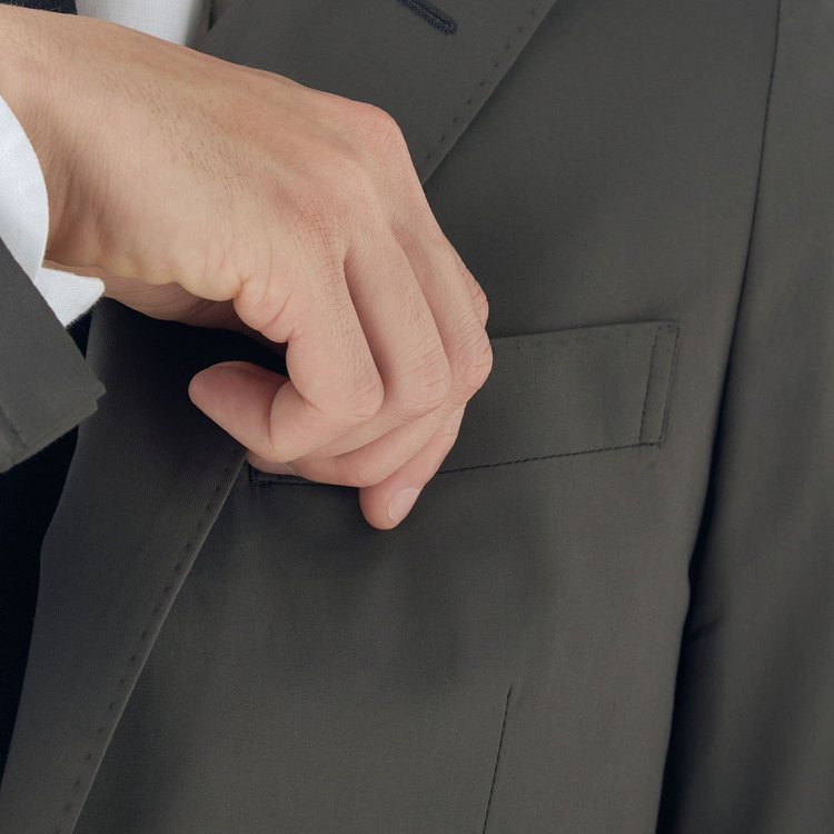 シルバーライン 【CLASSICO TAPERED】【春夏】テンセルブレンド2釦シングルジャケット/カーキ/パッチポケット/ICE EFFECT 黄淡色