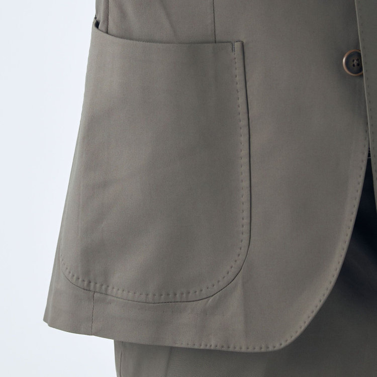 シルバーライン 【CLASSICO TAPERED】【春夏】テンセルブレンド2釦シングルジャケット/カーキ/パッチポケット/ICE EFFECT 黄淡色