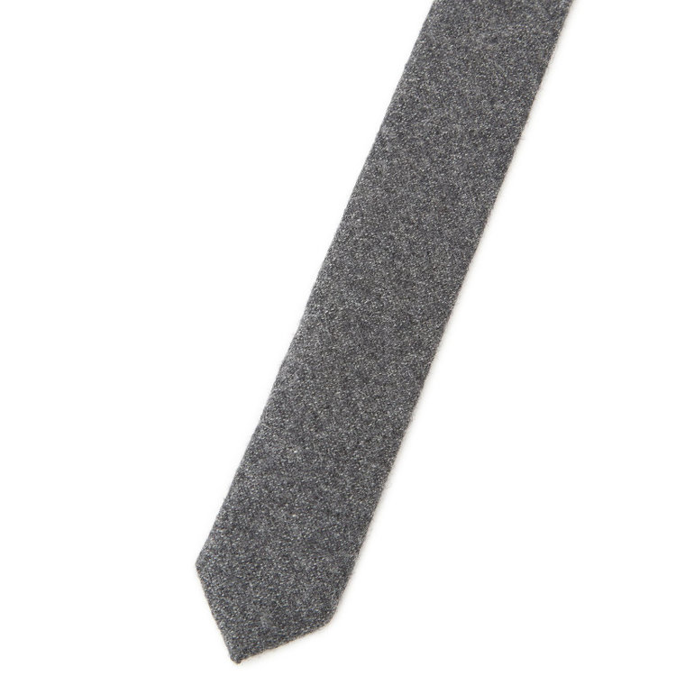 シルバーライン 【SILVER LINE】ウールコットンブレンドソリッド系ネクタイ 8.0cm幅/グレー/RE:NEWOOL その他